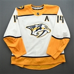 Ekholm, Mattias<br>White Set 1 w/A<br>Nashville Predators 2019-20<br>#14 Size: 58