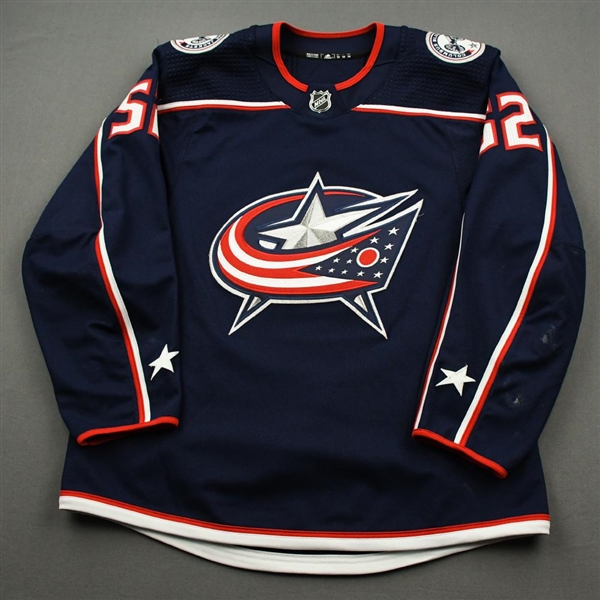 Bemstrom, Emil<br>Blue Set 3 Regular Season / Qualifiers / Playoffs<br>Columbus Blue Jackets 2019-20<br>#52 Size: 54