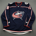 Barach, Derek<br>Blue Set 1 - Training Camp Only (A removed)<br>Columbus Blue Jackets 2019-20<br>#81 Size: 56