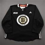 adidas<br>Black Practice Jersey w/ ORG Packaging Patch <br>Boston Bruins 2019-20<br> Size: 58