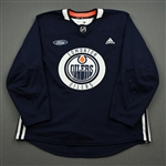 adidas <br>Navy Practice Jersey w/ Ford Patch<br>Edmonton Oilers 2019-20<br> Size: 56