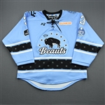 Delay, Megan<br>Blue Lake Placid Set w/ Isobel Cup & End Racism Patch<br>Buffalo Beauts 2020-21<br>#3 Size:  MD