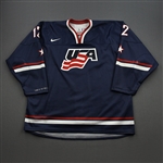 Merrill, Jon *<br>Blue - World Junior Championship<br>Team USA Hockey 2011<br>#12 Size: 56