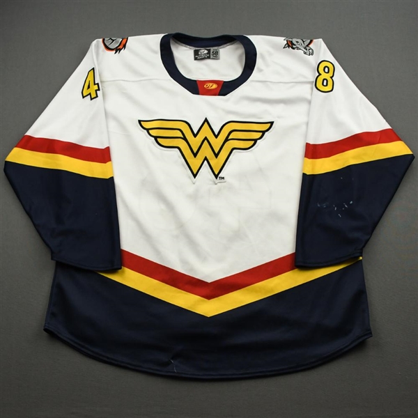 Doherty, Connor<br>DC Wonder Wonder Woman Game-Worn w/Socks - April 23, 2021 vs. Wichita Thunder<br>Kansas City Mavericks 2020-21<br>#48 Size: 58