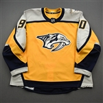 Borowiecki, Mark<br>Gold Reverse Retro Set 2 - Game-Issued (GI)<br>Nashville Predators 2020-21<br>#90 Size: 58