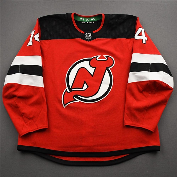 Bastian, Nathan<br>Red Set 2<br>New Jersey Devils 2020-21<br>#14 Size: 58