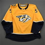 Benning, Matt<br>Gold Set 1<br>Nashville Predators 2020-21<br>#5 Size: 56