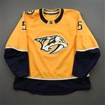 Benning, Matt<br>Gold Set 2<br>Nashville Predators 2020-21<br>#5 Size: 56