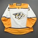 Benning, Matt<br>White Set 2<br>Nashville Predators 2020-21<br>#5 Size: 56
