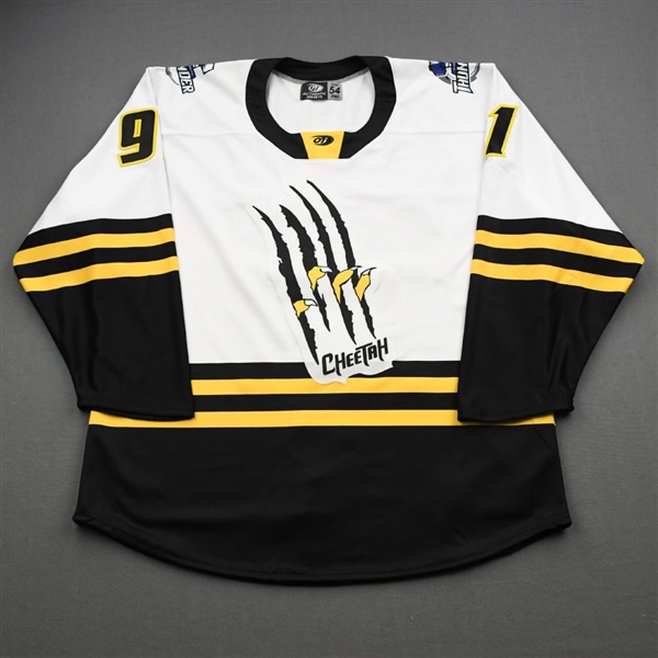 Beauregard, Anthony<br>DC Cheetah w/Socks (Game Issued) - April 23, 2021 @ Kansas City Mavericks<br>Wichita Thunder 2020-21<br>#91 Size: 54