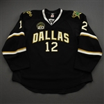 Chiasson, Alex *<br>Black Set 2 w/ 20th Anniversary Patch <br>Dallas Stars 2012-13<br>#12 Size: 58