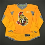 Michalek, Milan<br>Yellow Practice Jersey<br>Ottawa Senators 2010-11<br>#9 Size: 58+