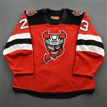 NOBR (Name on Back Removed)<br>Red - CLEARANCE<br>Binghamton Devils<br>#23 Size: 56