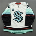 Barre-Boulet, Alex<br>White First Game in Seattle Kraken History w/ Inaugural Season Patch - October 12, 2021 - 2nd Period Only - Game-Issued (GI)<br>Seattle Kraken 2021-22<br>#12 Size: 54