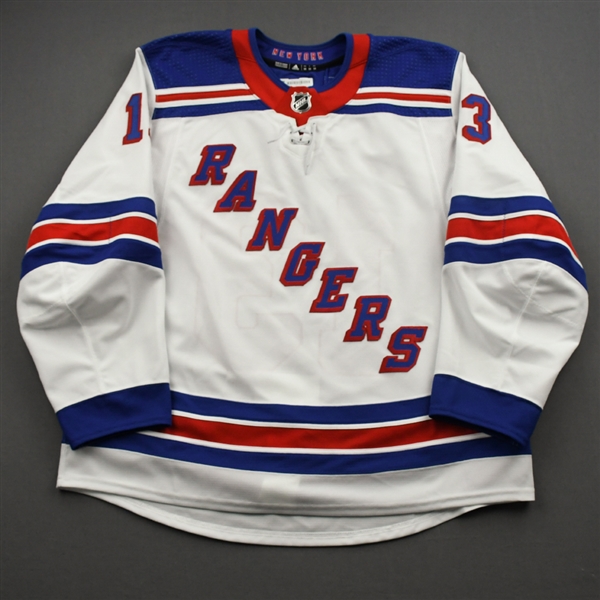 Lafreniere, Alexis *<br>White - January 22, 2021 - First Road Game - First Period <br>New York Rangers 2020-21<br>#13 Size: 56