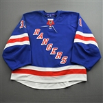 Shesterkin, Igor *<br>Blue - Photo-Matched  - 1st Career NHL Playoff Game<br>New York Rangers 2019-20<br>#31 Size: 58G