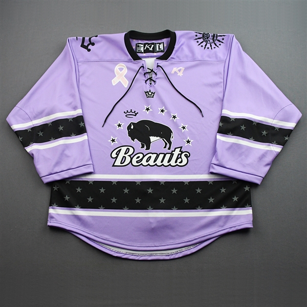 Blank, No Name Or Number<br>Hockey Fights Cancer - Game-Issued<br>Buffalo Beauts 2021-22<br> Size: LG