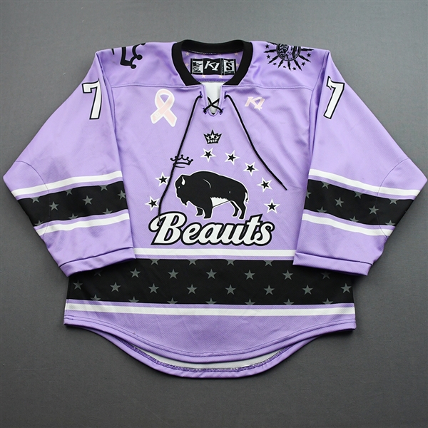 Ganser, Kennedy<br>Hockey Fights Cancer - Worn February 12, 2022 - Autographed<br>Buffalo Beauts 2021-22<br>#77 Size: SM