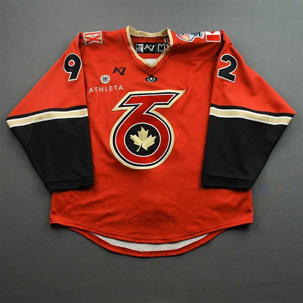 Charron, Tori<br>Red Set 1<br>Toronto Six 2021-22<br>#92 Size: MD