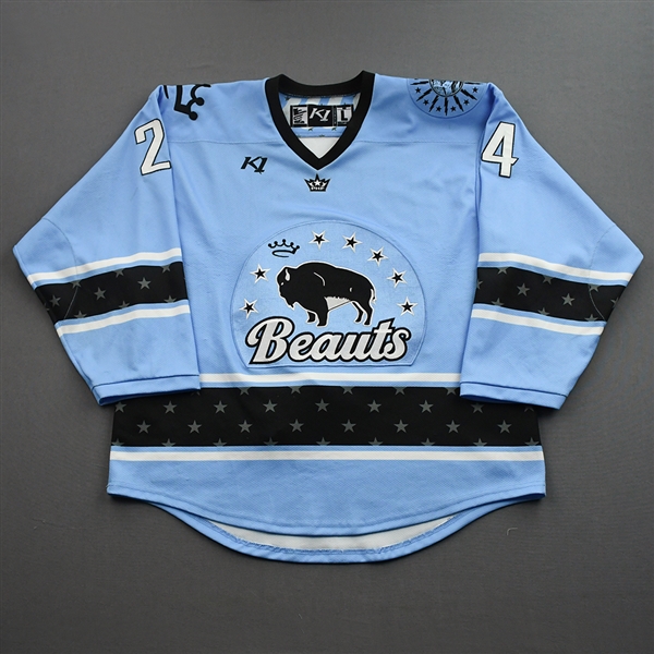 Diffendal, Anjelica<br>Blue Set 1<br>Buffalo Beauts 2021-22<br>#24 Size: LG
