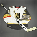 Fleury, Marc-Andre *<br>White 1st & 2nd Period Jersey & Photo-Matched Stick - First Game & Victory in Franchise History - October 6, 2017<br>Vegas Golden Knights 2017-18<br>#29 Size: 58G