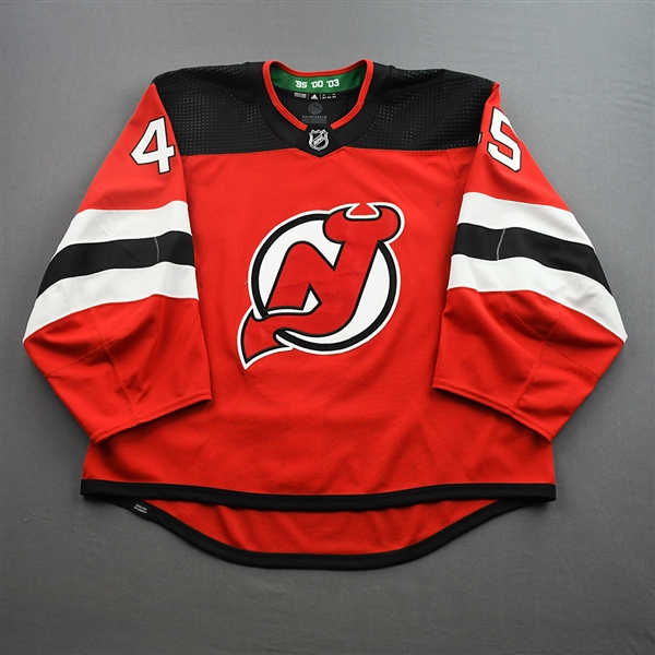 Bernier, Jonathan<br>Red Set 1<br>New Jersey Devils 2021-22<br>#45 Size: 58G