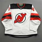 Bastian, Nathan<br>White Set 1<br>New Jersey Devils 2021-22<br>#14 Size: 58