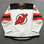 Bastian, Nathan<br>White Set 2<br>New Jersey Devils 2021-22<br>#14 Size: 58