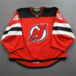 Bernier, Jonathan<br>Red Set 1<br>New Jersey Devils 2021-22<br>#45 Size: 58G