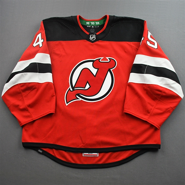 Bernier, Jonathan<br>Red Set 1<br>New Jersey Devils 2021-22<br>#45 Size: 58G