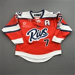 Ade, Rachael<br>Red Alternate Set 1 / Playoffs w/A<br>Metropolitan Riveters 2021-22<br>#7 Size: MD