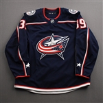 Angle, Tyler<br>Blue Set 1 - Preseason Only<br>Columbus Blue Jackets 2021-22<br>#39 Size: 56