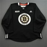 adidas<br>Black Practice Jersey w/ ORG Packaging Patch <br>Boston Bruins 2021-22<br> Size: 56