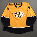 Benning, Matt<br>Gold Set 3 / Playoffs<br>Nashville Predators 2021-22<br>#5 Size: 58