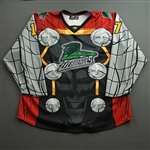 Desrocher, Stephen<br>MARVEL Thor (Game-Issued)  - April 2, 2022 vs. Idaho Steelheads<br>Florida Everblades 2021-22<br>#17 