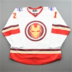 Humitz, Max<br>MARVEL Iron Man (Game-Issued) - January 29, 2022 @ Iowa Heartlanders<br>Kalamazoo Wings 2021-22<br>#21 Size: 54