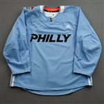 adidas<br>Light Blue - Stadium Series Practice Jersey - Game-Issued (GI) - CLEARANCE<br>Philadelphia Flyers 2018-19<br> Size: 54