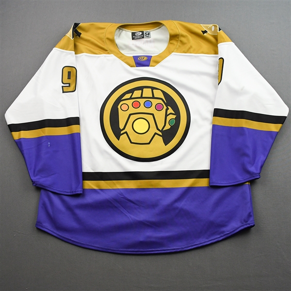 Doherty, Tim<br>MARVEL Thanos w/Socks - Worn February 19, 2022 @ Reading Royals (Autographed)<br>Wheeling Nailers 2021-22<br>#9 Size: 54