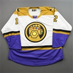 Quercia, Matthew<br>MARVEL Thanos w/Socks - Worn February 19, 2022 @ Reading Royals (Autographed)<br>Wheeling Nailers 2021-22<br>#12 Size: 56