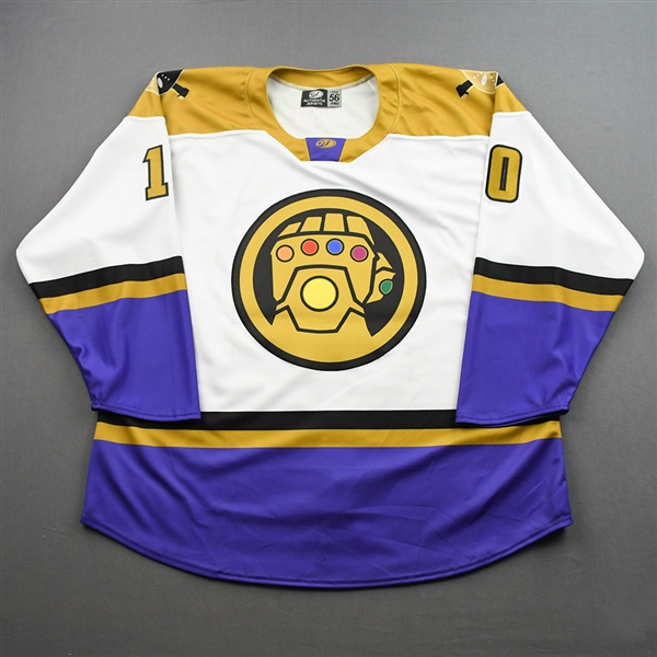 Stevens, Alex<br>MARVEL Thanos (Game-Issued) - February 19, 2022 @ Reading Royals (Autographed)<br>Wheeling Nailers 2021-22<br>#10 Size: 56