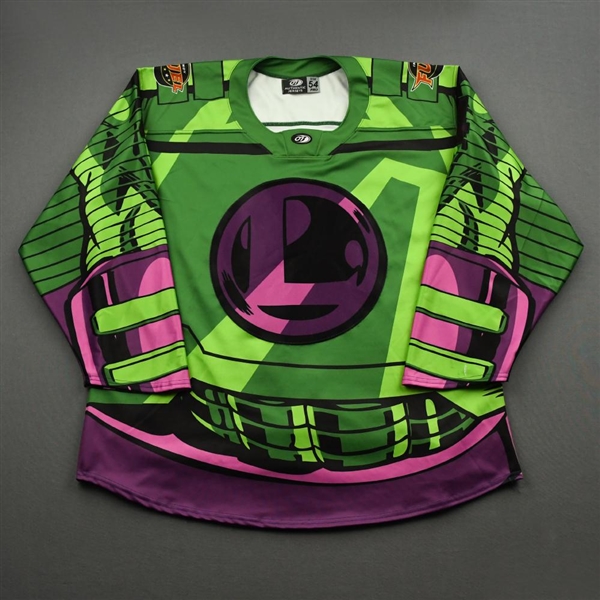 Shoup, Tim<br>DC Lex Luthor Game-Worn w/Socks - June 4, 2021 @ Wheeling Nailers<br>Indy Fuel 2020-21<br>#4 
