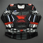 Allen, Sean<br>MARVEL Black Widow - Game Worn w/Socks - May 2, 2021 @ Allen Americans<br>Wichita Thunder 2020-21<br>#2 Size: 56