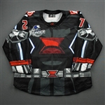 Schmitz, Garrett<br>MARVEL Black Widow - Game Worn w/Socks - May 2, 2021 @ Allen Americans<br>Wichita Thunder 2020-21<br>#27 Size: 54