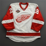 Rafalski, Brian *<br>White w/Premiere Stockholm Patch<br>Detroit Red Wings 2009-10<br>#28 Size: 54