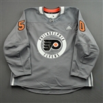 Blank, <br>Gray - Lou Nolan 50 Years - Warmup Only 4/9/22 - Game-Issued (GI)<br>Philadelphia Flyers 2021-22<br>#50 Size: 54
