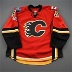 Chiasson, Alex *<br>Red Set 3 / Playoffs w/ NHL Centennial Patch - Photo-Matched<br>Calgary Flames 2016-17<br>#39 Size: 58