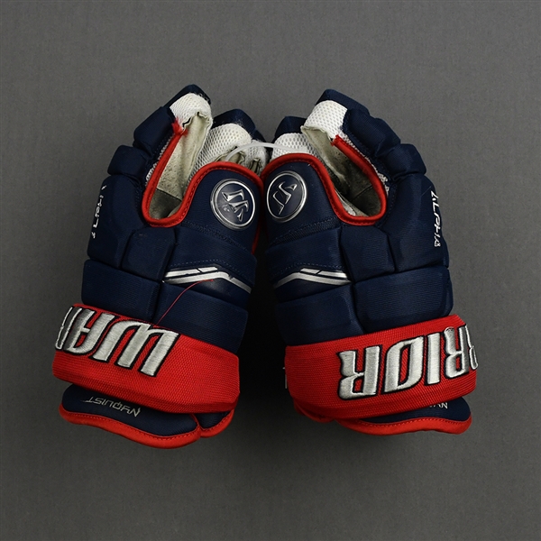 Nyquist, Gustav<br>Warrior Alpha Gloves<br>Columbus Blue Jackets 2021-22<br>#14 Size: 13"