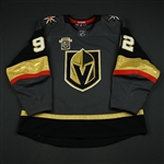 Nosek, Tomas<br>Gray Stanley Cup Playoffs w/ Inaugural Season Patch - Worn in First Playoff Game in Franchise History <br>Vegas Golden Knights 2017-18<br>#92Size: 56