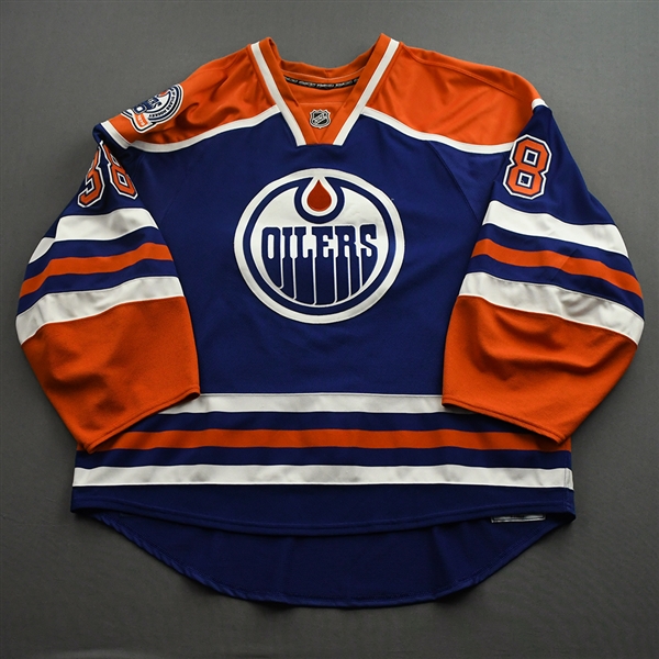 Deslauriers, Jeff *<br>Third Set 1 w/30th Anniversary Patch<br>Edmonton Oilers 2008-09<br>#38 Size: 58G