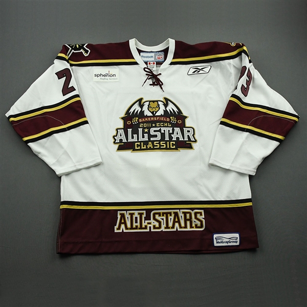 Street, Ben *<br>White ECHL All-Star Classic Jersey - Period 2 - Autographed<br>ECHL All-Star 2010-11<br>#23 Size: 56